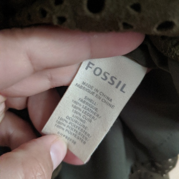 Fossil London 😎Laser Cut Leather Mini Skirt Small - Picture 4 of 4